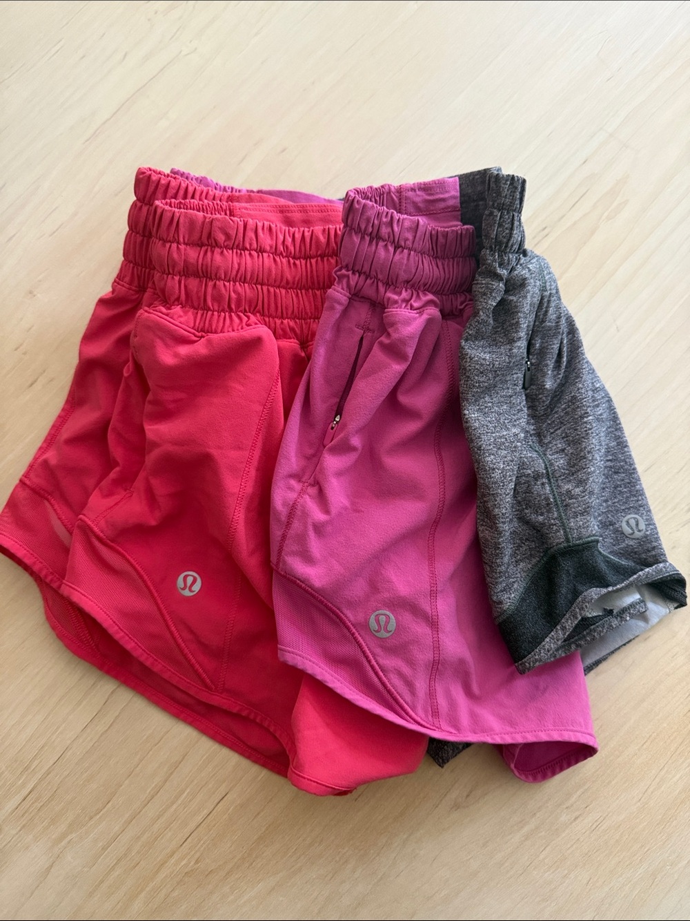 lululemon athletica Athletic Shorts - Hot Pink, Magenta & Gray